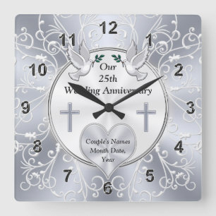 Horloge Carrée Christian, 25 ans de poison anniversaire, 
