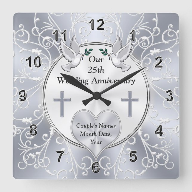 Horloge Carrée Christian, 25 ans de poison anniversaire,  (Recto)