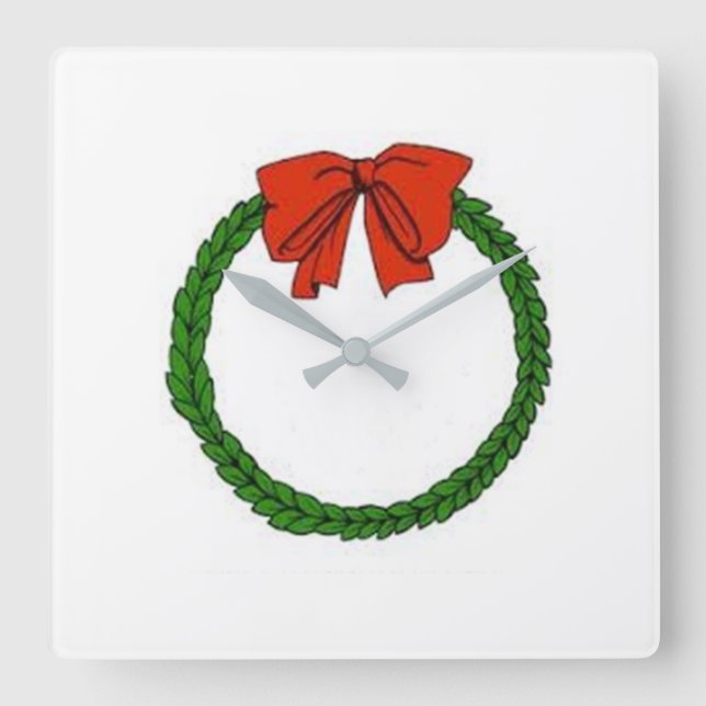 HORLOGE CARRÉE ****CHRISTMAS WREATH**** CLOCK (Recto)