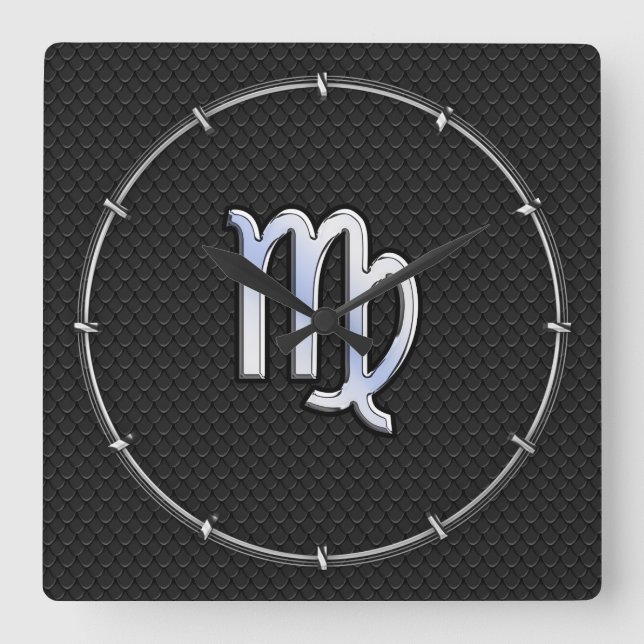 Horloge Carrée Chrome Comme Virgo Zodiac Connexion peau de serpen (Recto)