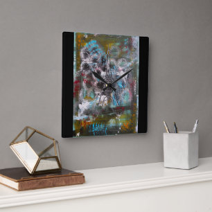 Horloge Carrée Chuchotements de Paris Peinture par Alfred Fox