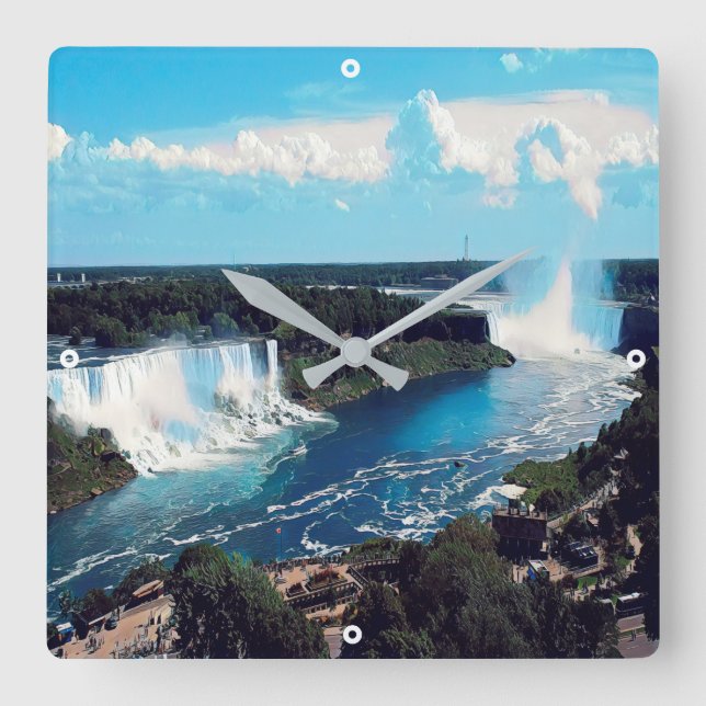 Horloge Carrée CHUTES NIAGARA - voir (Recto)