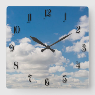 Horloge Carrée Ciel bleu
