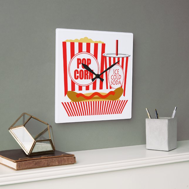 Horloge Carrée Cinéma Cuisine Et Boissons (Créateur téléchargé)