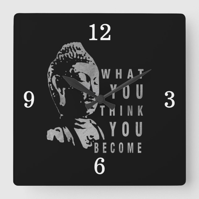 Horloge Carrée Citation De Bouddha Sur La Vie Inspirante (Recto)