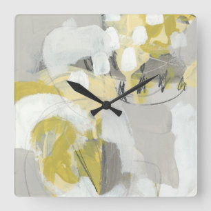 Horloge Carrée Citron