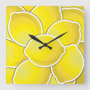 Horloge Carrée Citron funky