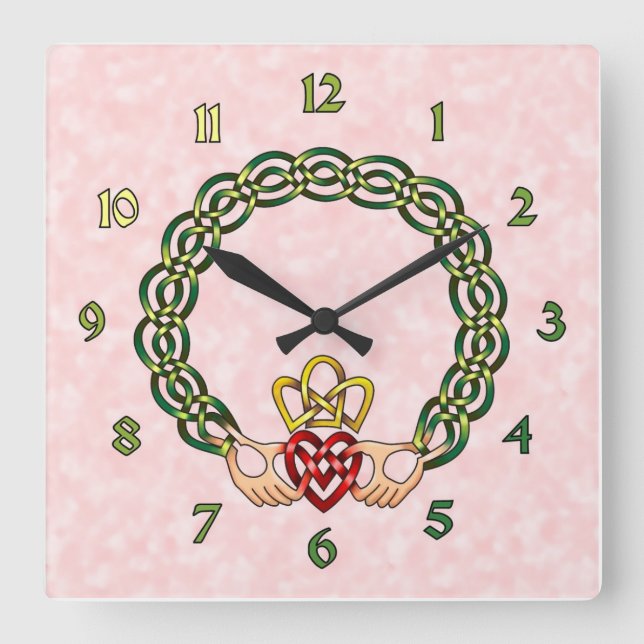 Horloge Carrée Claddagh (Recto)