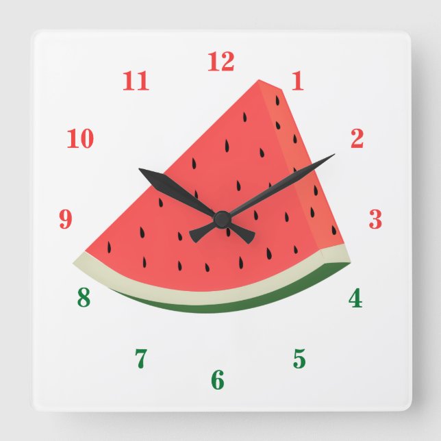 Horloge Carrée Clan Watermelon (Recto)