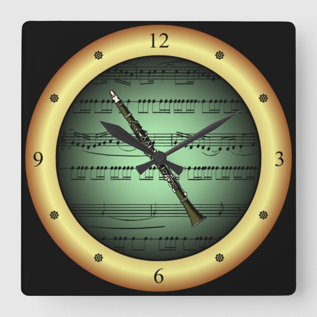 Horloge Carrée Clarinet (Recto)