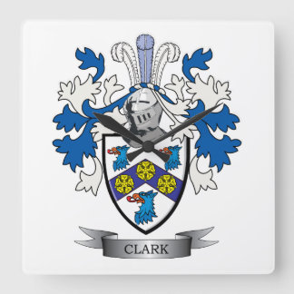 Horloge Carrée Clark coat of Arms