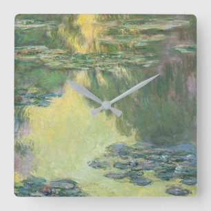 Horloge Carrée Claude Monet Classic Painting, Nénuphar (1907)