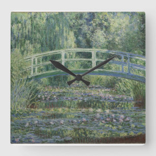 Horloge Carrée Claude Monet - Pont D'Eau Et Pont Japonais