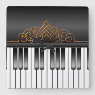 Horloge Carrée Clavier de piano
