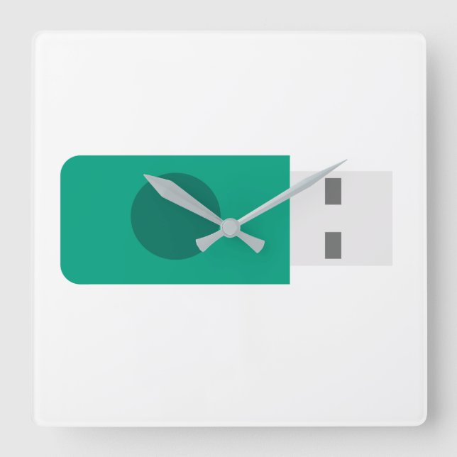 Horloge Carrée Clé USB (Recto)