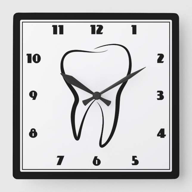 Horloge Carrée Clinique dentaire dentaire Graphique Médicale (Recto)