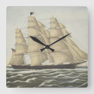 Horloge Carrée Clipper Ship