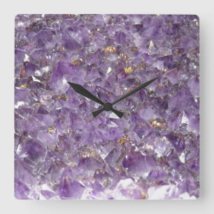 Horloge Carrée Clock Améthyst Stone
