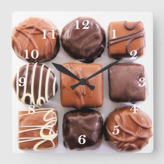 Horloge Carrée Clock Assorted Chocolates (Recto)