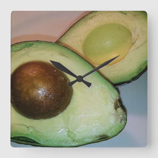 Horloge Carrée Clock Avocado (Recto)