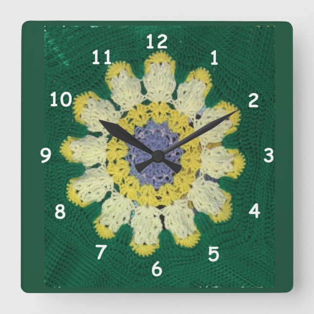Horloge Carrée Clock crochet Pattern (Recto)