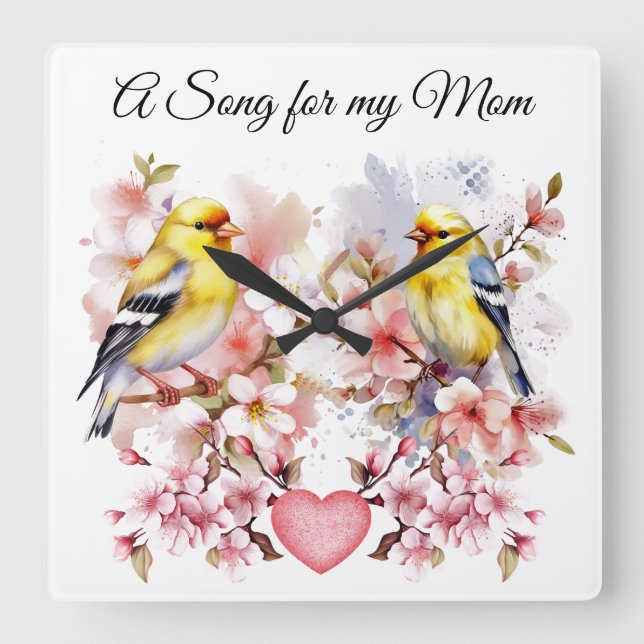 Horloge Carrée Clock de Bird (Recto)