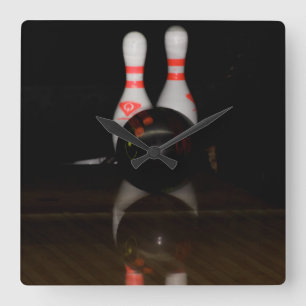 Horloge Carrée Clock de bowling