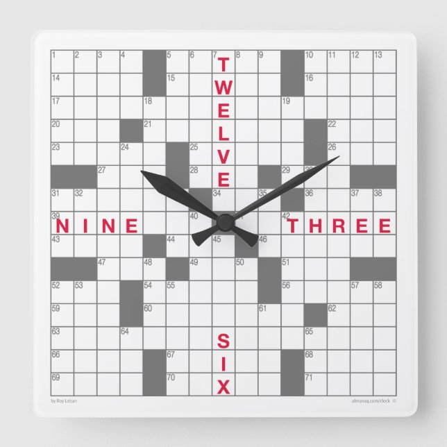 Horloge Carrée Clock de Crossword (Recto)