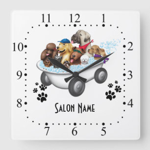 Horloge Carrée Clock de Dog grooming