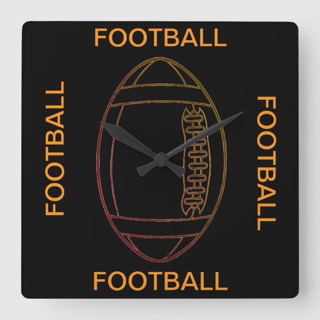 Horloge Carrée Clock de football (Recto)