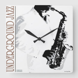 Horloge Carrée Clock de Jazz