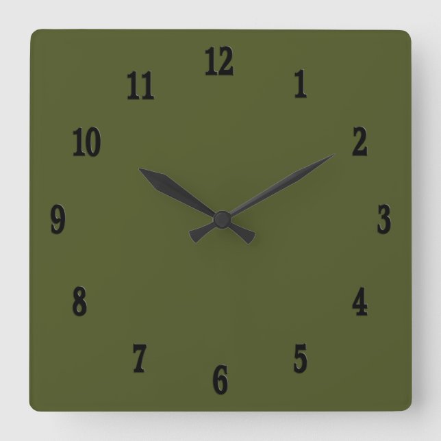 Horloge Carrée Clock de l'armée verte (Recto)