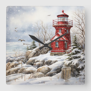 Horloge Carrée Clock de Lighthouse