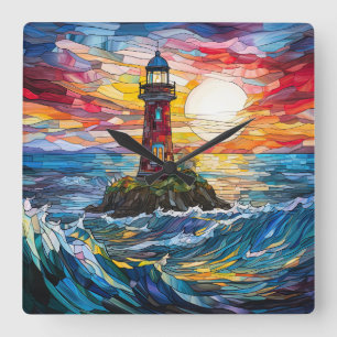 Horloge Carrée Clock de Lighthouse