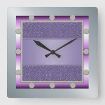 Clock de Purple and Silver