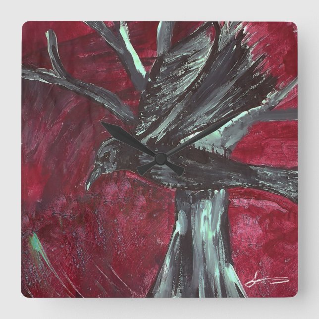 Horloge Carrée Clock de Raven (Recto)