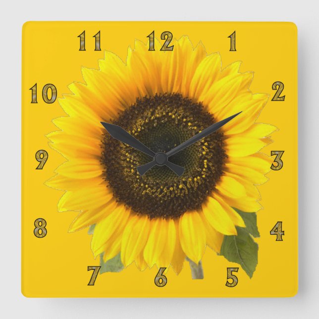 Horloge Carrée Clock de Sunflower (Recto)