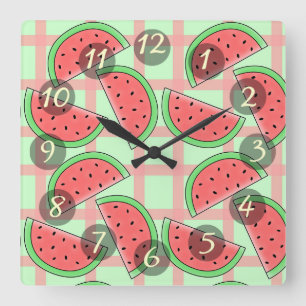Horloge Carrée Clock de Watermelons