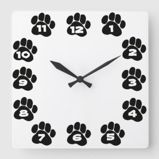 Horloge Carrée Clock Dog