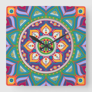 Horloge Carrée Clock du Colorful