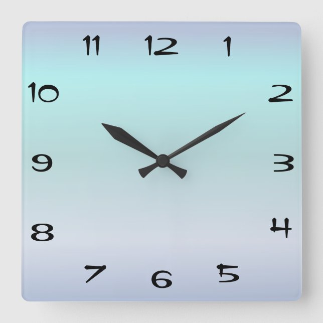 Horloge Carrée Clock Face Modèle Tannarin Font Square Blue (Recto)