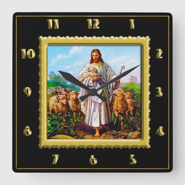 Horloge Carrée Clock Good Shepherd (Recto)