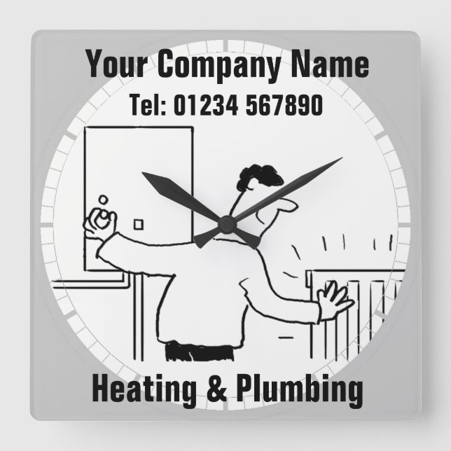 Horloge Carrée Clock Heating & Plumbing Services (Recto)