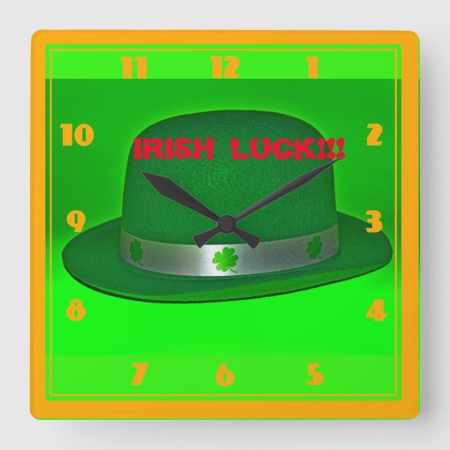 Horloge Carrée Clock Irish Luck (Recto)