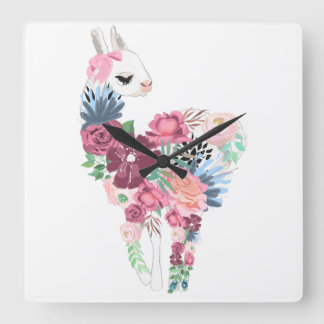 Horloge Carrée Clock Llama