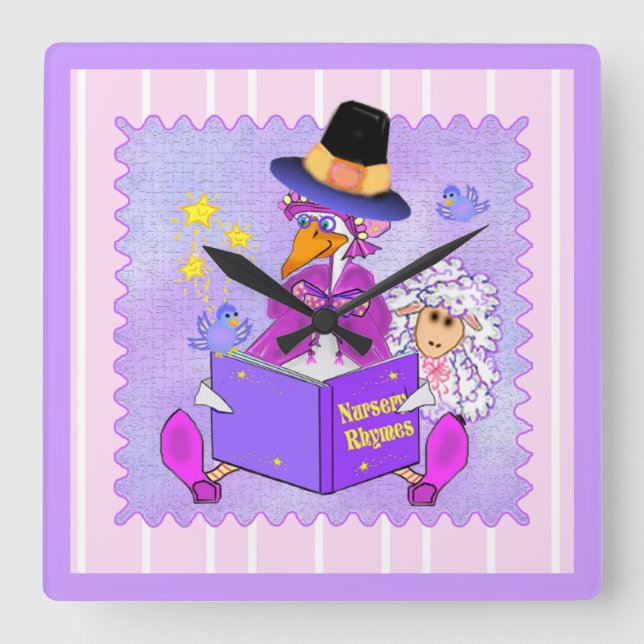 Horloge Carrée Clock Mother Goose (Recto)
