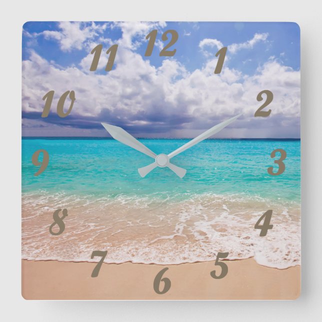 Horloge Carrée Clock with Beach Scene (Recto)