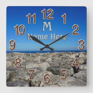 Horloge Carrée Clocks Monogram du lac Wall Decor