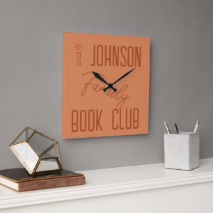 Horloge Carrée Club de livres de famille