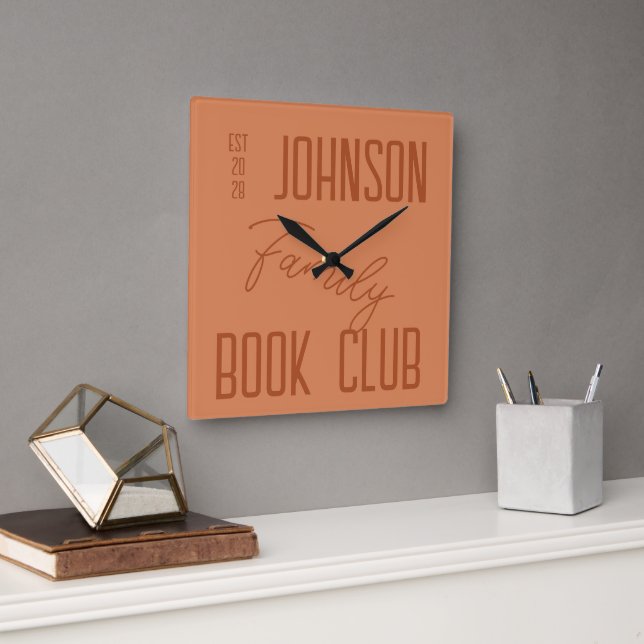 Horloge Carrée Club de livres de famille (Bureau)